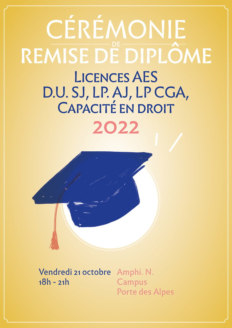 Cérémonie 2022 de remise des diplômes de Licence AES, DU SJ, LP AJ, LP