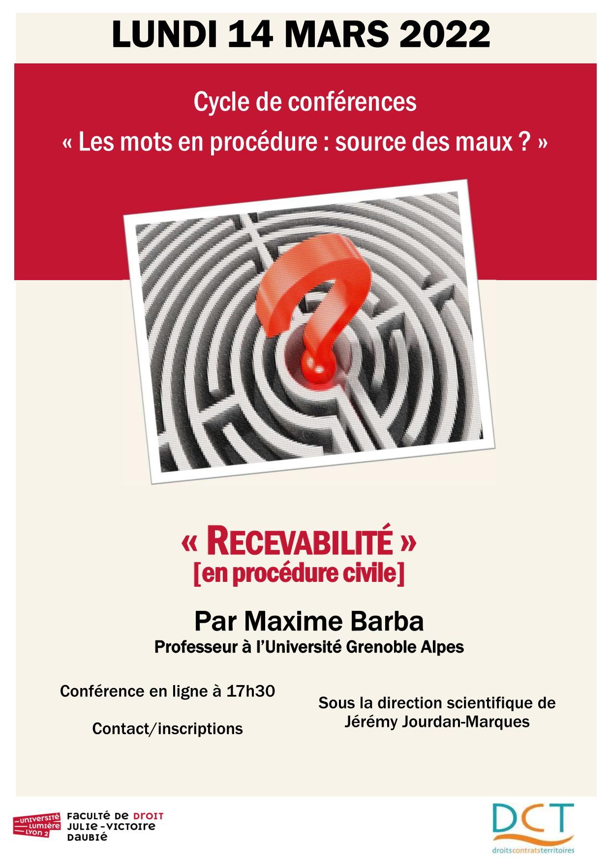 Affiche cycle conférence - 14 mars